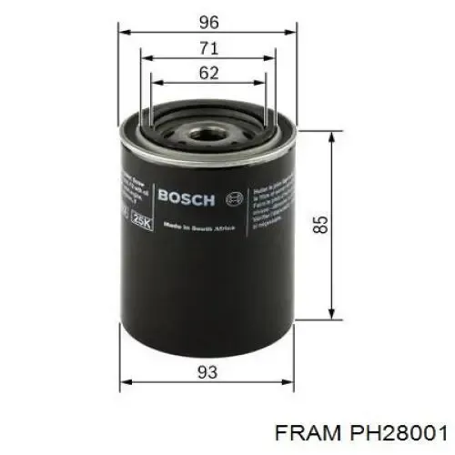 Масляный фильтр PH28001 Fram