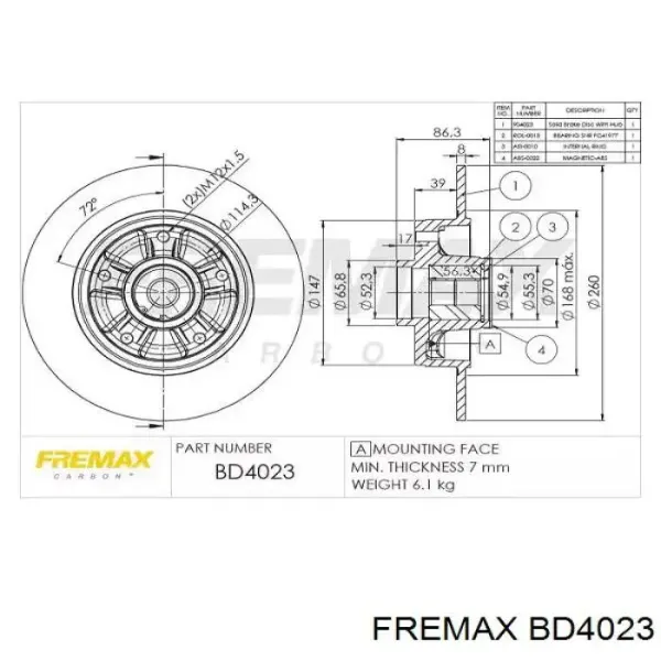 Тормозные диски BD4023 Fremax