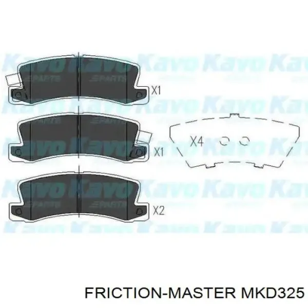 Задние тормозные колодки MKD325 Friction Master
