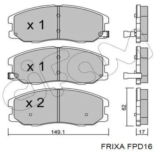 Передние тормозные колодки FPD16 Hankook Frixa