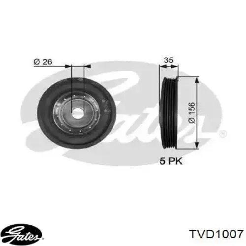 Шкив коленвала TVD1007 Gates