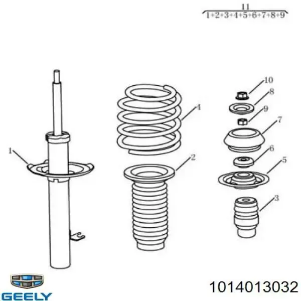 Опора переднего амортизатора 1014013032 Geely