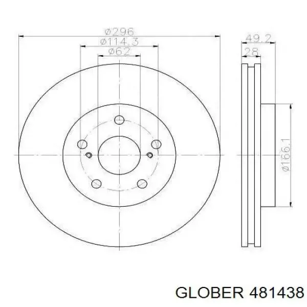 Передние тормозные диски 481438 Glober