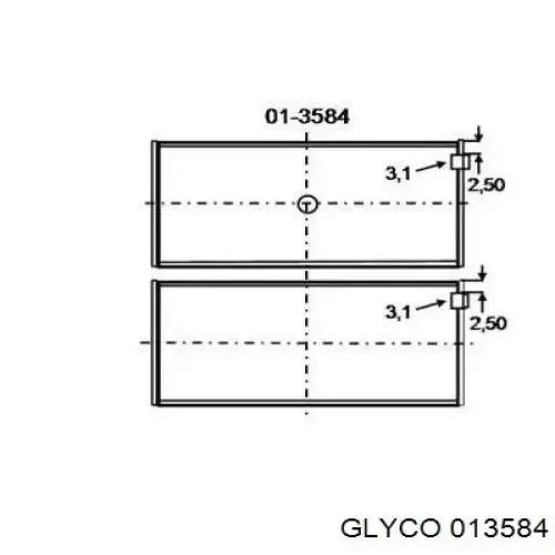 Вкладыши шатунные 013584 Glyco