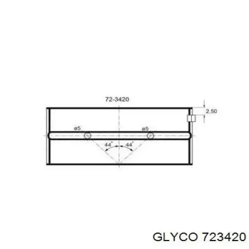 Вкладыши коленвала коренные, комплект, стандарт (STD) 723420 Glyco