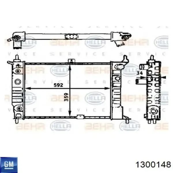 Радиатор 1300148 General Motors