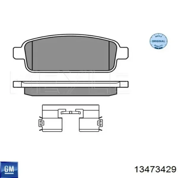 Задние тормозные колодки 13473429 General Motors