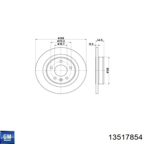 Тормозные диски 13517854 General Motors