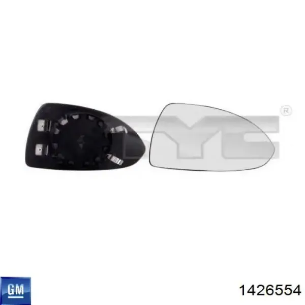 Стекло правого зеркала заднего вида 1426554 General Motors