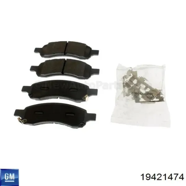Передние тормозные колодки 19421474 General Motors