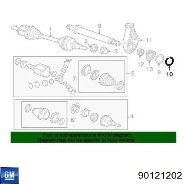 Правая полуось 374038 Opel