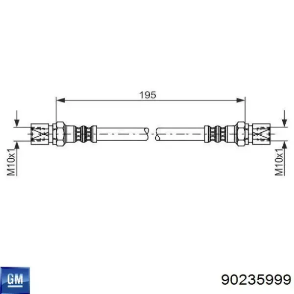Задний тормозной шланг 90235999 General Motors