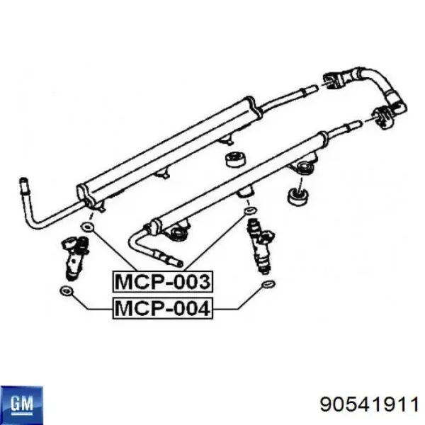 Кольцо форсунки инжектора посадочное General Motors 90541911