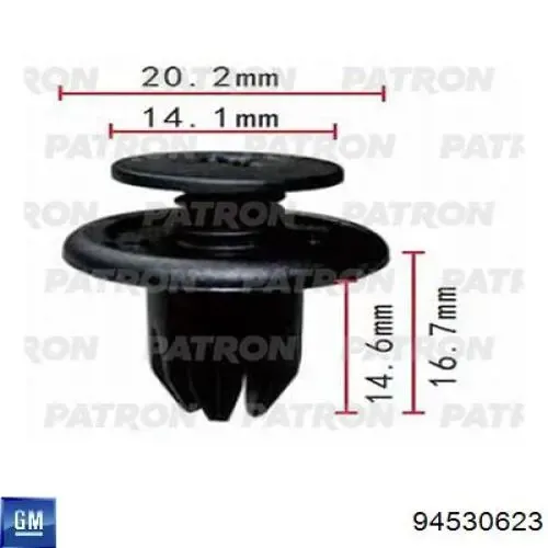 Клип крепления бампера, переднего General Motors 94530623
