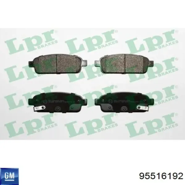 Задние тормозные колодки 95516192 General Motors