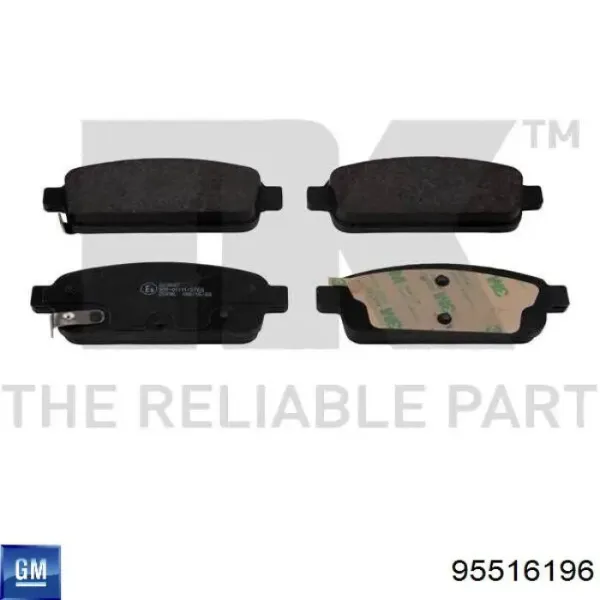 Задние тормозные колодки 95516196 General Motors
