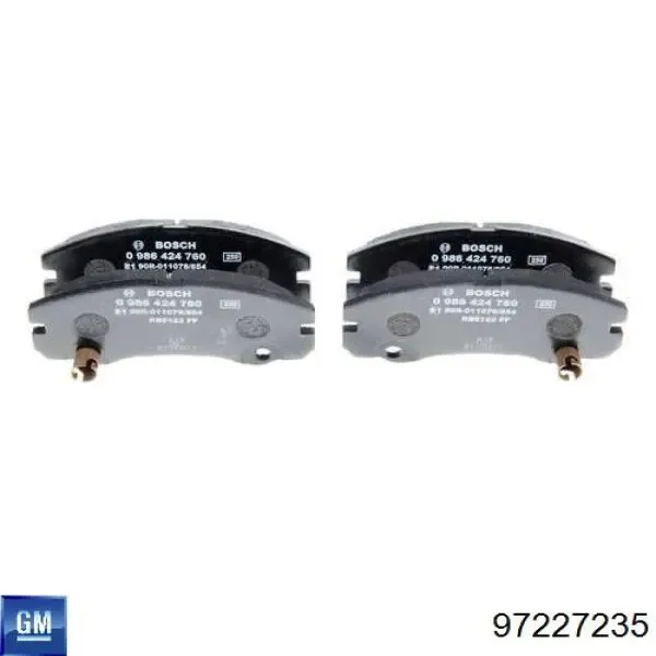 Передние тормозные колодки 97227235 General Motors