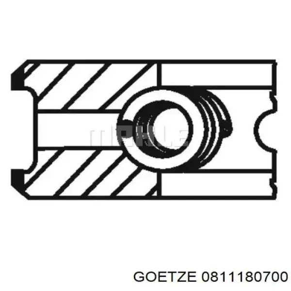Комплект поршневых колец на 1 цилиндр, 2-й ремонт (+0,50) 0811180700 Goetze