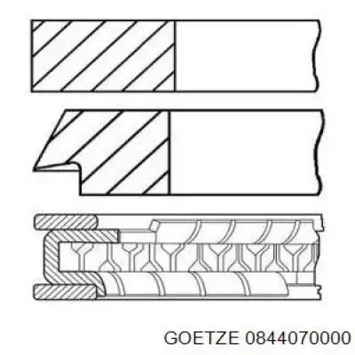 Комплект поршневых колец на 1 цилиндр, стандарт 0844070000 Goetze