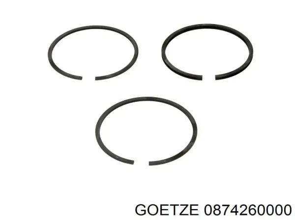 Кольца поршневые компрессора на 1 цилиндр, STD 0874260000 Goetze