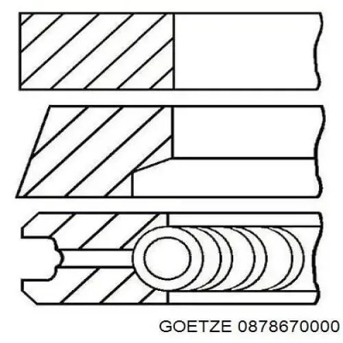 Кольца поршневые 0878670000 Goetze