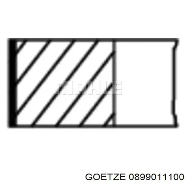 Кольца поршневые на 1 цилиндр, 4-й ремонт (+1,00) 0899011100 Goetze