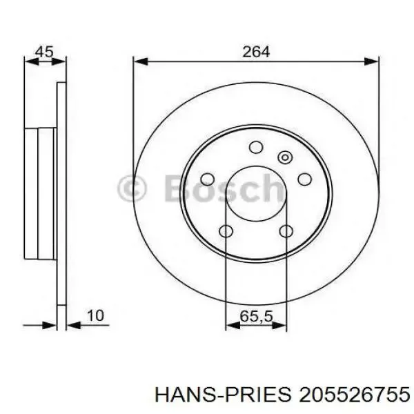 Тормозные диски 205526755 Hans Pries (Topran)