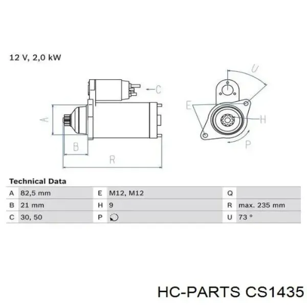 Стартер CS1435 HC Parts