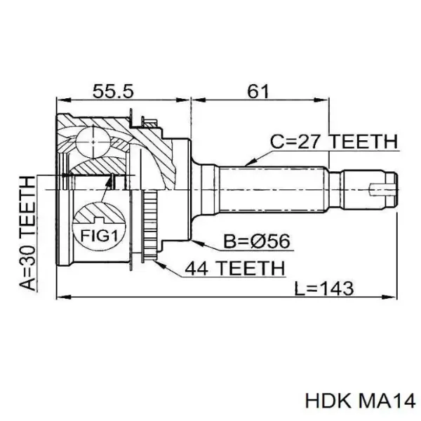 ШРУС наружный передний MA14 HDK