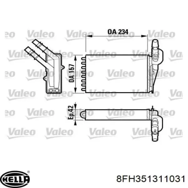Радиатор печки 8FH351311031 HELLA