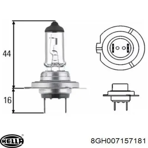 Лампочка галогенная 8GH007157181 HELLA