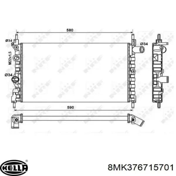 Радиатор 8MK376715701 HELLA