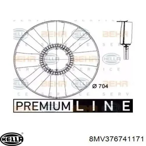 Крыльчатка радиатора охлаждения 8MV376741171 HELLA
