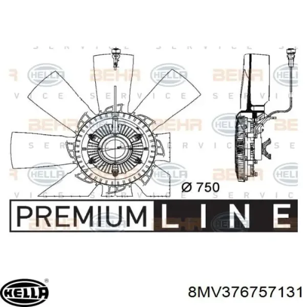 Вискомуфта вентилятора 8MV376757131 HELLA