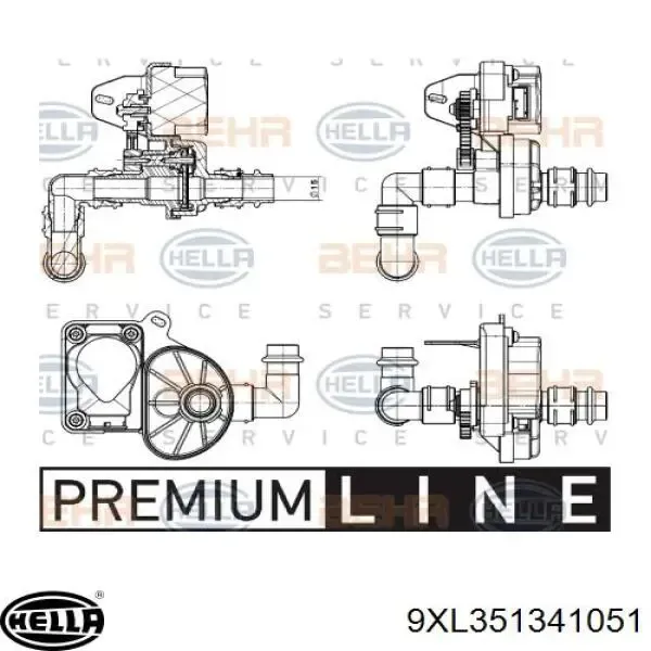 Регулирующий клапан охлаждающей жидкости 9XL351341051 HELLA