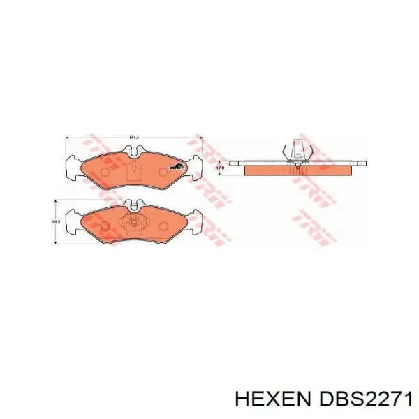 Задние тормозные колодки DBS2271 Hexen