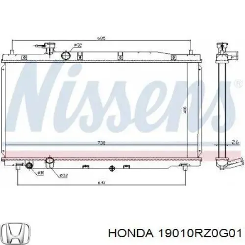 19010RZ0G01 Honda Радиатор охлаждения двигателя