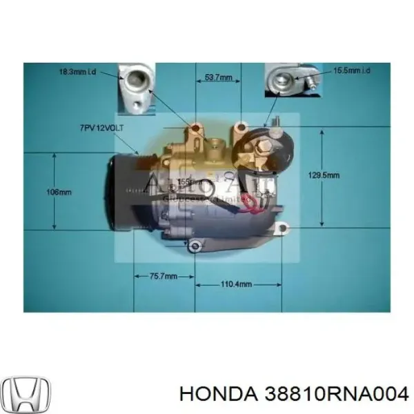 Компрессор кондиционера 38810RNA004 Honda