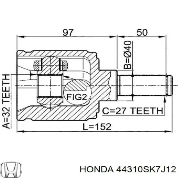 44310SK7J12 Honda Граната внутренняя передняя левая