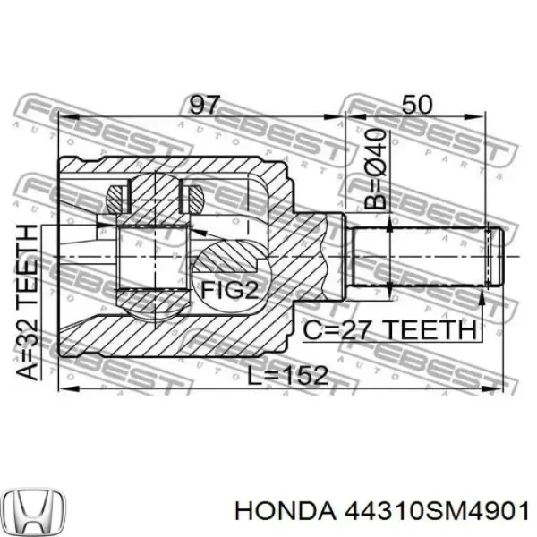 Купить 44310SM4901 Honda Шрус внутренний левый