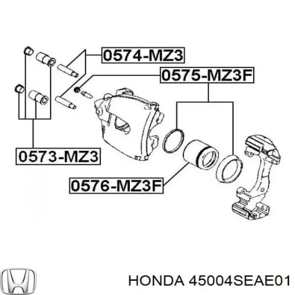 Направляющая суппорта переднего 45004SEAE01 Honda