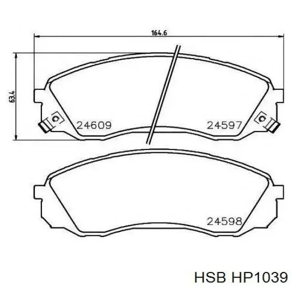 Передние тормозные колодки HP1039 HSB