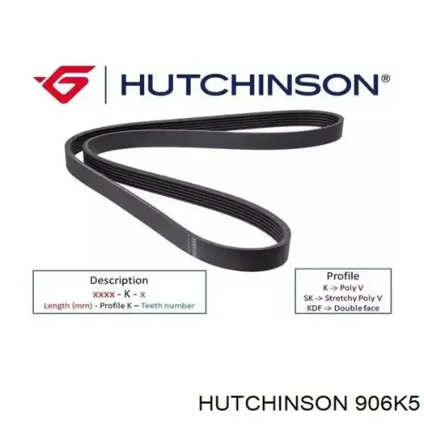 Ремень генератора 906K5 Hutchinson