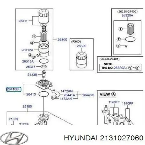 2131027060 Hyundai/Kia Масляный насос двигателя