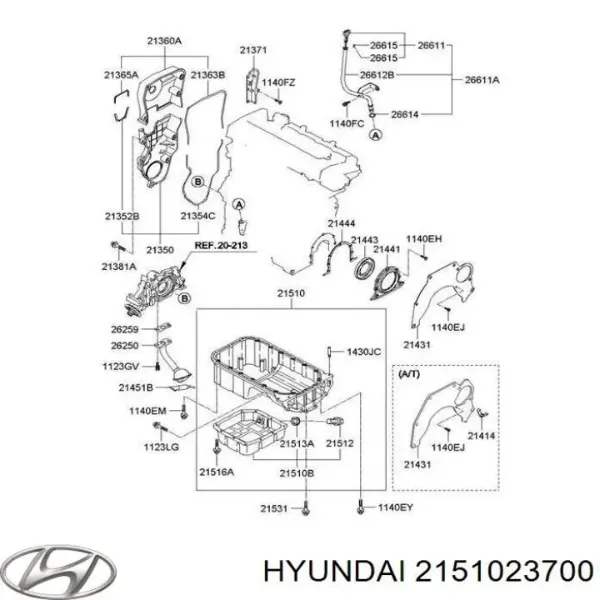  Поддон двигателя Hyundai Trajet 