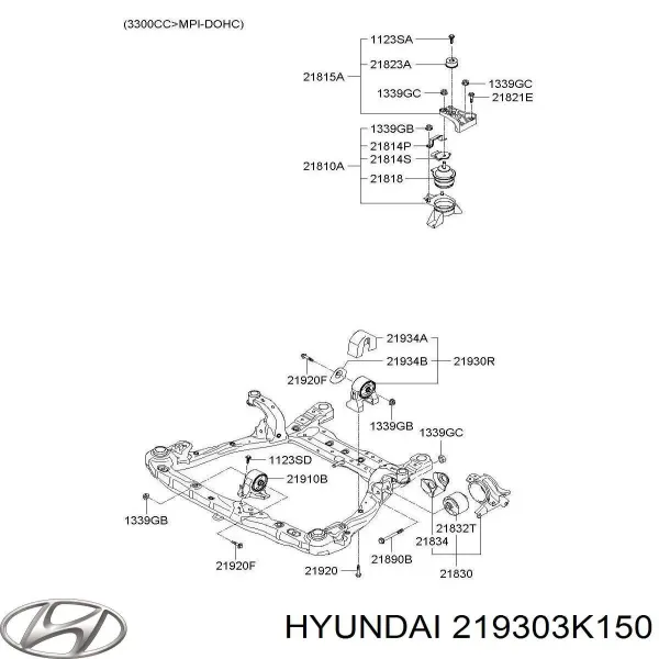 Задняя опора двигателя 219303K150 Hyundai/Kia