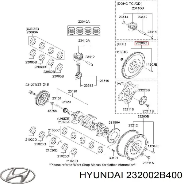 Маховик 232002B400 Hyundai/Kia