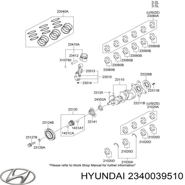 Поршень в сборе Hyundai Terracan внедорожник (HP) (2001 - 2006) цена, от
