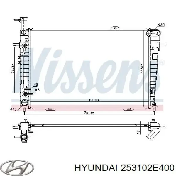 Радиатор 253102E400 Hyundai/Kia