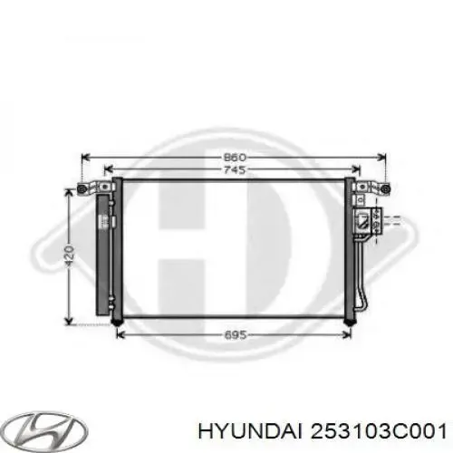 Радиатор охлаждения двигателя Hyundai/Kia 253103C001 цена, от